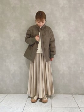 「POU DOU DOU（プードゥドゥ）のアイテム（ブルゾン）」を使った、よしかわさん（レディース・151cm）の冬コーディネート