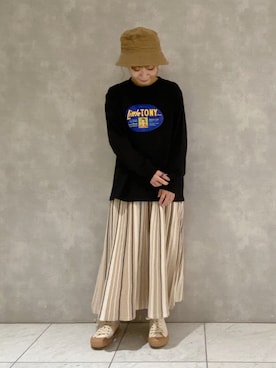 「POU DOU DOU（プードゥドゥ）のアイテム」を使った、よしかわさん（レディース・151cm）の冬コーディネート