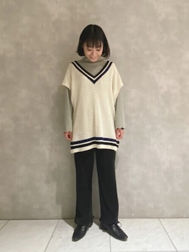 「チルデンニット」｜よしかわさん（レディース・151cm）の冬コーディネート