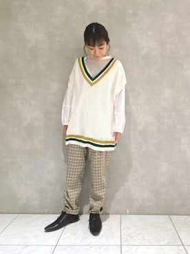 「チルデンニット」｜よしかわさん（レディース・151cm）の冬コーディネート