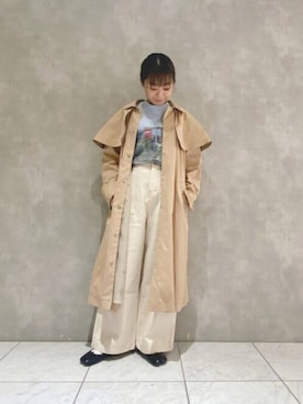 「POU DOU DOU（プードゥドゥ）のアイテム（その他アウター）」を使った、よしかわさん（レディース・151cm）の冬コーディネート