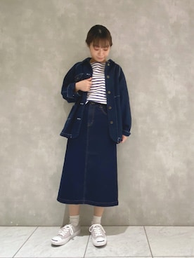 「POU DOU DOU（プードゥドゥ）のアイテム（ジャケット/アウター）」を使った、よしかわさん（レディース・151cm）の冬コーディネート