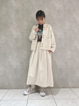 「POU DOU DOU（プードゥドゥ）のアイテム（ジャケット/アウター）」を使った、よしかわさん（レディース・151cm）の冬コーディネート