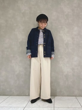 「POU DOU DOU（プードゥドゥ）のアイテム（ジャケット/アウター）」を使った、よしかわさん（レディース・151cm）の春コーディネート