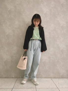 「Laugoa（ラウゴア）のアイテム」を使った、よしかわさん（レディース・151cm）の秋コーディネート