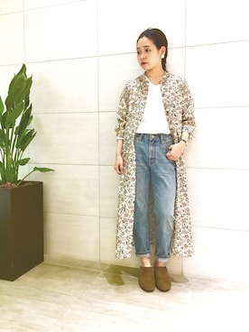 「NOMBRE IMPAIR（ノンブルアンペール）のアイテム（シャツワンピース）」を使った、suu.さん（レディース・152cm）の秋コーディネート