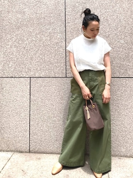 「NOMBRE IMPAIR（ノンブルアンペール）のアイテム（その他シューズ）」を使った、suu.さん（レディース・152cm）の夏コーディネート