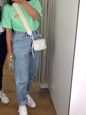 「XLARGE（エクストララージ）のS/S TEE SWING（Tシャツ/カットソー、グリーン系）」を使った、miuさん（レディース）の夏コーディネート