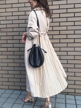 「秋のカフェオレコーデ」｜「アイテム（トレンチコート）」を使った、midopeiさん（レディース・158cm）の秋コーディネート