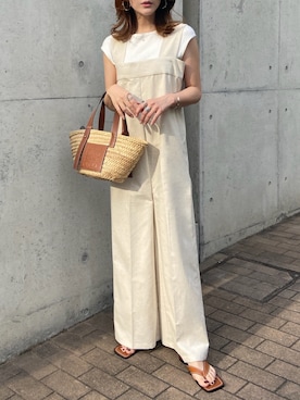 「rectangle（レクタングル）のアイテム（オールインワン・サロペット）」を使った、midopeiさん（レディース・158cm）の春コーディネート