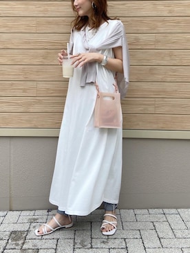 「RECTANGLE」｜「アイテム（ワンピース/ドレス）」を使った、midopeiさん（レディース・158cm）の春コーディネート