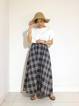 「URBAN RESEARCH Sonny Label（アーバンリサーチサニーレーベル）のアイテム（ハット）」を使った、まいさん（レディース・155cm）の夏コーディネート