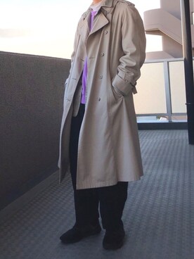 「ペールトーン」｜「アイテム（トレンチコート）」を使った、ななおさん（メンズ・165cm）の冬コーディネート