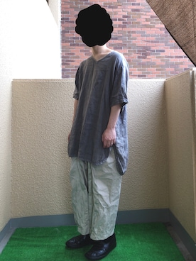 「Re:make（リメイク）のアイテム（チノパンツ）」を使った、ななおさん（メンズ・165cm）の春コーディネート