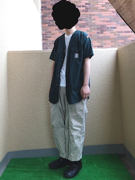 「Re:make（リメイク）のアイテム（チノパンツ）」を使った、ななおさん（メンズ・165cm）の春コーディネート