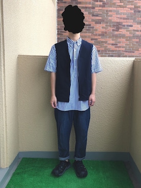 「417 EDIFICE（フォーワンセブンエディフィス）のアイテム（ブルゾン）」を使った、ななおさん（メンズ・165cm）の夏コーディネート