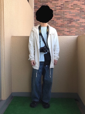 「Re:make（リメイク）のアイテム（パンツ）」を使った、ななおさん（メンズ・165cm）の春コーディネート