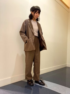 「Samansa Mos2 blue（サマンサモスモスブルー）のアイテム（テーラードジャケット）」を使った、あさみなさん（レディース・156cm）の秋コーディネート