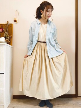 「Samansa Mos2 blue（サマンサモスモスブルー）のアイテム（アクセサリー）」を使った、あさみなさん（レディース・156cm）の春コーディネート