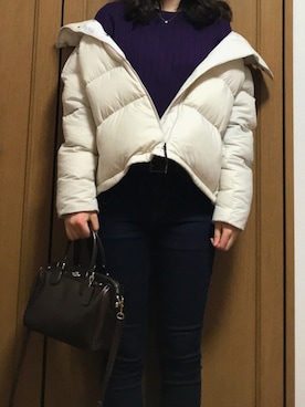 「COACH」｜「アイテム（ダウンジャケット/コート）」を使った、yukaさん（レディース・167cm）の冬コーディネート