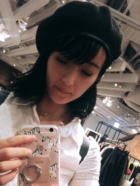 「H&M（エイチ・アンド・エム）のアイテム（シャツ/ブラウス、ホワイト系）」を使った、suuzunaさん（レディース・160cm）の夏コーディネート