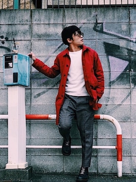 「BEAMS（ビームス）のアイテム（トレンチコート）」を使った、AYUTO さん（メンズ・167cm）の冬コーディネート