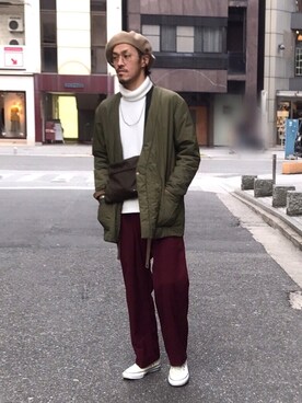 「コンバース ハイカット」｜「アイテム（ハンチング/ベレー帽）」を使った、masayukiさん（メンズ・173cm）の春コーディネート