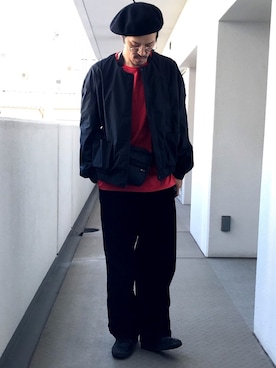 「BEAMS（ビームス）のアイテム（ハンチング/ベレー帽）」を使った、masayukiさん（メンズ・173cm）の秋コーディネート