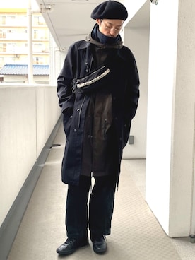 「UNIQLO U」｜「アイテム（モッズコート）」を使った、masayukiさん（メンズ・173cm）の冬コーディネート