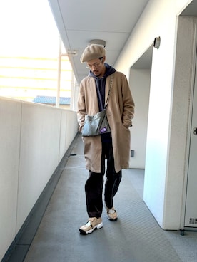 「BEAMS（ビームス）のアイテム（ハンチング/ベレー帽）」を使った、masayukiさん（メンズ・173cm）の秋コーディネート