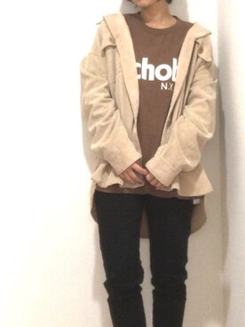 「TODAYFUL（トゥデイフル）のコーデュロイシャツ（シャツ/ブラウス）」を使った、Manaさん（レディース・162cm）の冬コーディネート
