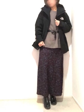 「フラワープリント」｜「アイテム（その他）」を使った、Manaさん（レディース・162cm）の冬コーディネート