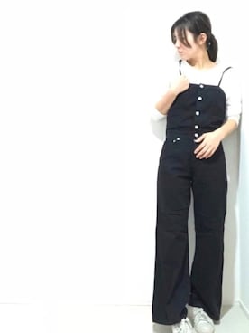 「UNIQLO（ユニクロ）のワッフルVネックT（長袖）（Tシャツ/カットソー）」を使った、Manaさん（レディース・162cm）の春コーディネート
