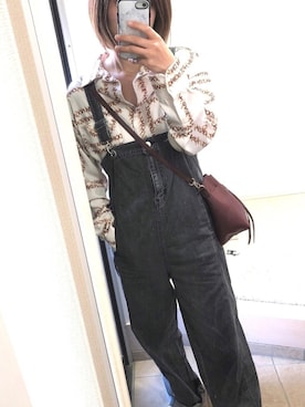 「Ameri（アメリ）のアイテム（サロペット/オーバーオール）」を使った、Manaさん（レディース・162cm）の春コーディネート
