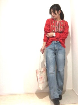 「LAYMEE（レイミー）のアイテム（パンツ）」を使った、Manaさん（レディース・162cm）の春コーディネート