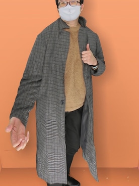 「WEGO（ウィゴー）のアイテム（チェスターコート）」を使った、piavocomusoさん（メンズ・172cm）の冬コーディネート