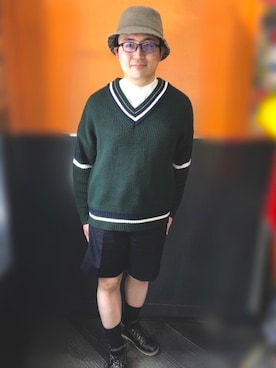 「BOBSON（ボブソン）のアイテム（シューズ）」を使った、piavocomusoさん（メンズ・172cm）の春コーディネート