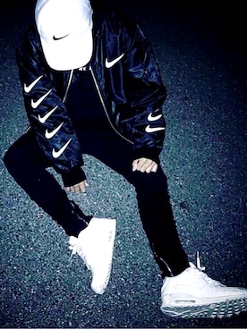 「NIKE（ナイキ）のアイテム（MA-1）」を使った、raitiさん（メンズ・173cm）の冬コーディネート