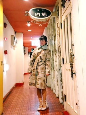 「動物モチーフ」｜「アイテム（ブーツ）」を使った、maominさん（レディース・150cm）の冬コーディネート
