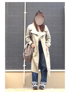 「お買い物」｜「アイテム（トレンチコート）」を使った、saechiさん（レディース・144cm）の春コーディネート