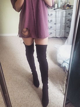 「overthekneeboots」｜lookamyzing さん（レディース・173cm）の冬コーディネート