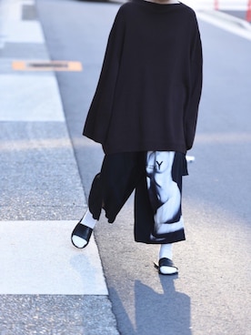 「Yohji Yamamoto（ヨウジヤマモト）のアイテム（ニット/セーター）」を使った、うらさん（レディース・155cm）の秋コーディネート