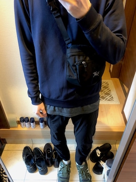 「NANO universe（ナノユニバース）のアイテム（スウェット）」を使った、ださん（メンズ・175cm）の春コーディネート