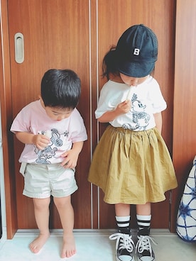 「アイテム（スカート）」を使った、Sakuranbo☻さん（キッズ・100cm）の夏コーディネート