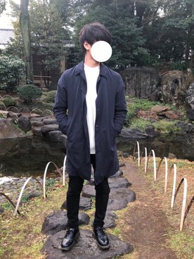 「SHIPS（シップス）のアイテム（ステンカラーコート）」を使った、YOさん（メンズ・177cm）の冬コーディネート