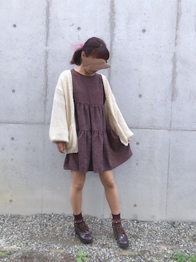 「one after another NICE CLAUP（ワンアフターアナザーナイスクラップ）のアイテム（チュニック）」を使った、わささん（レディース・156cm）の秋コーディネート