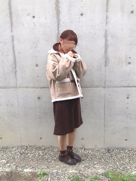 「apres jour（アプレジュール）のアイテム（ダッフルコート）」を使った、わささん（レディース・156cm）の冬コーディネート