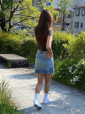 「H&M（エイチ・アンド・エム）のアイテム（スカート）」を使った、kano_107さん（レディース・167cm）の夏コーディネート