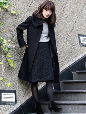 「KETTY」｜「アイテム（その他アウター）」を使った、kettyさん（レディース・165cm）の冬コーディネート
