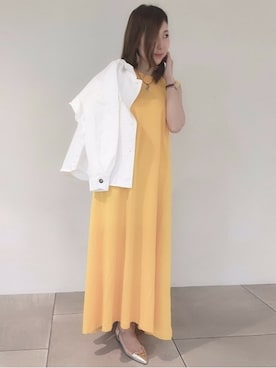 「イエローコーデ」｜「アイテム（その他アウター）」を使った、kettyさん（レディース・155cm）の春コーディネート